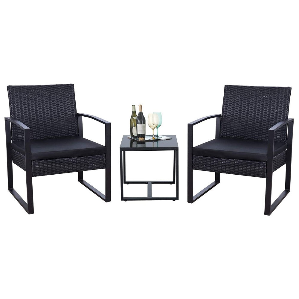 Patio Watcher 3 Pieces Patio Set Outdoor Wicker Patio Furniture Sets With Table