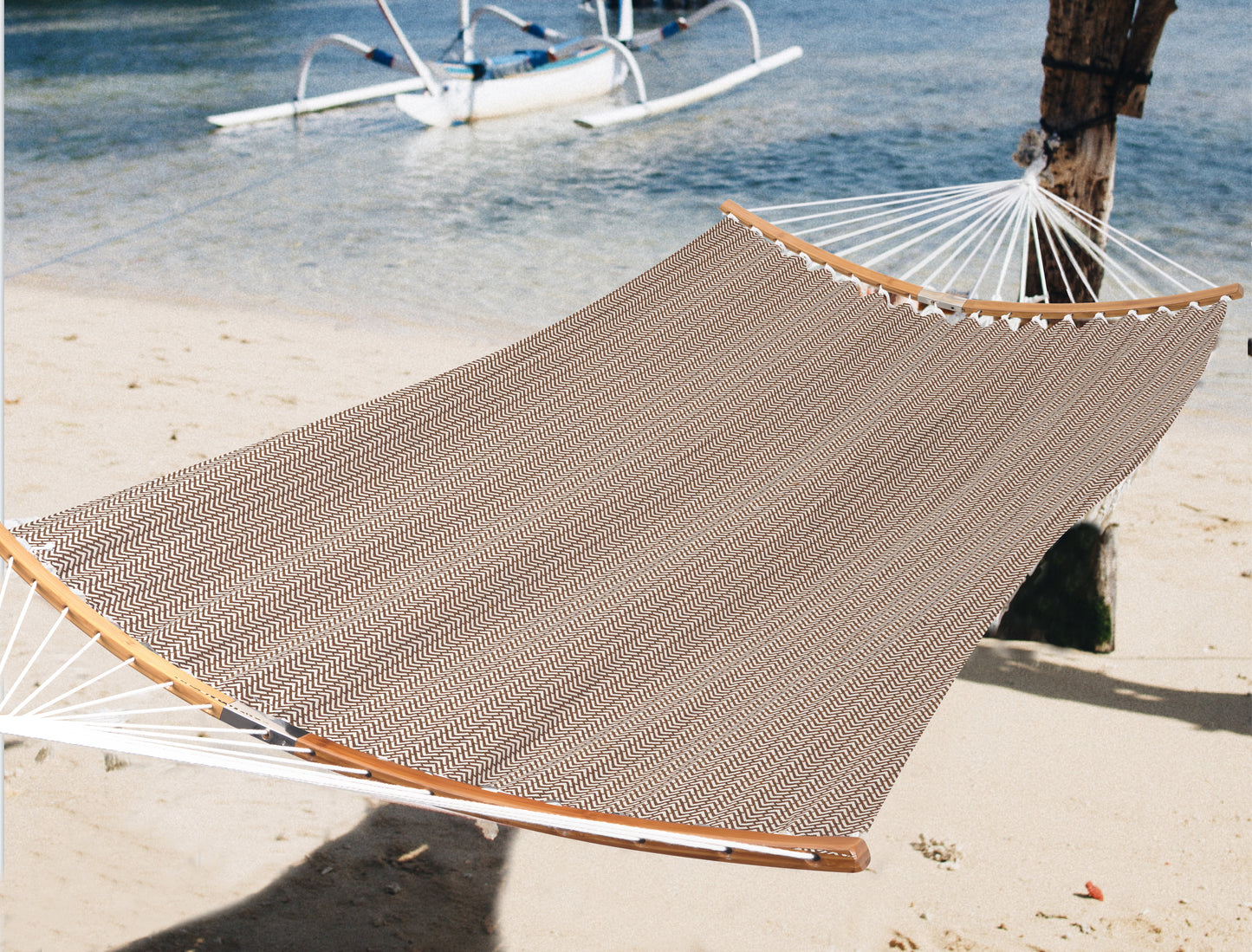 Patio watcher bend  hammock jacquard with bamboo