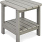 Patio Watcher Outdoor Rectangular Adirondack Side Table, Weather Resistant Poly Lumber End Table