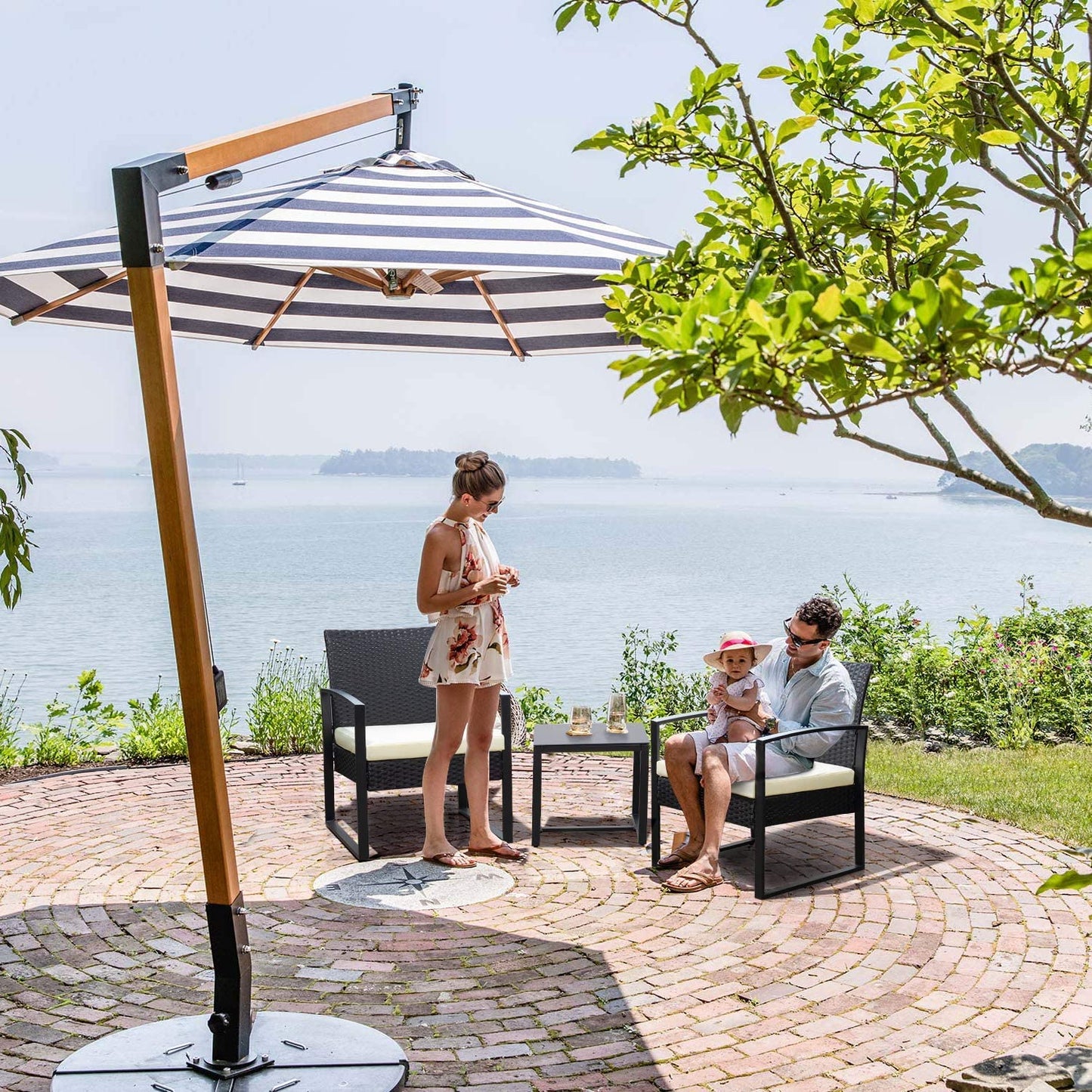 Patio Watcher 3 Pieces Patio Set Outdoor Wicker Patio Furniture Sets With Table