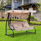 Patio Watcher 3 Seat Outdoor Free Standing Swing Bench Porch Swing with Cup
