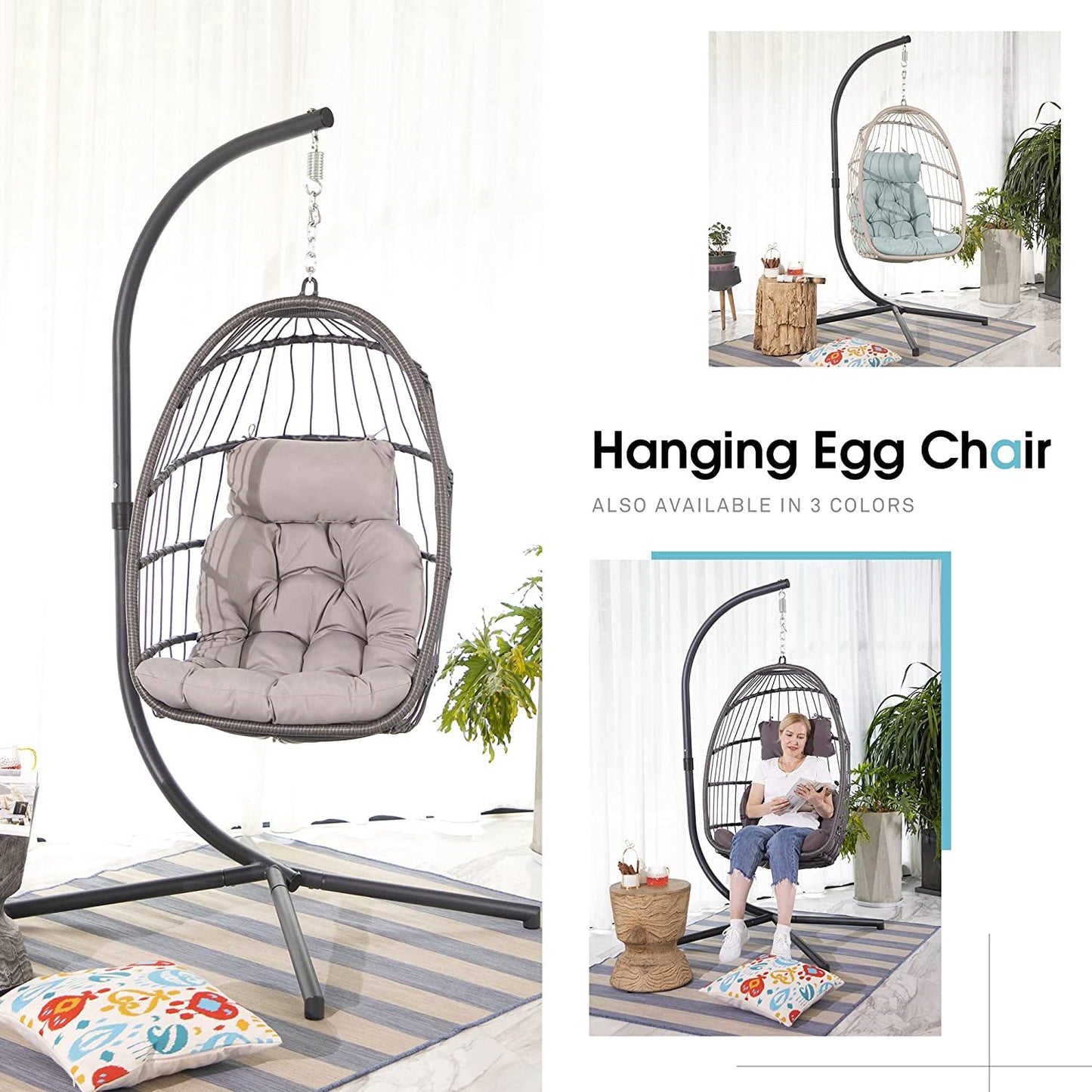 Patio watcher patio hanging egg chair