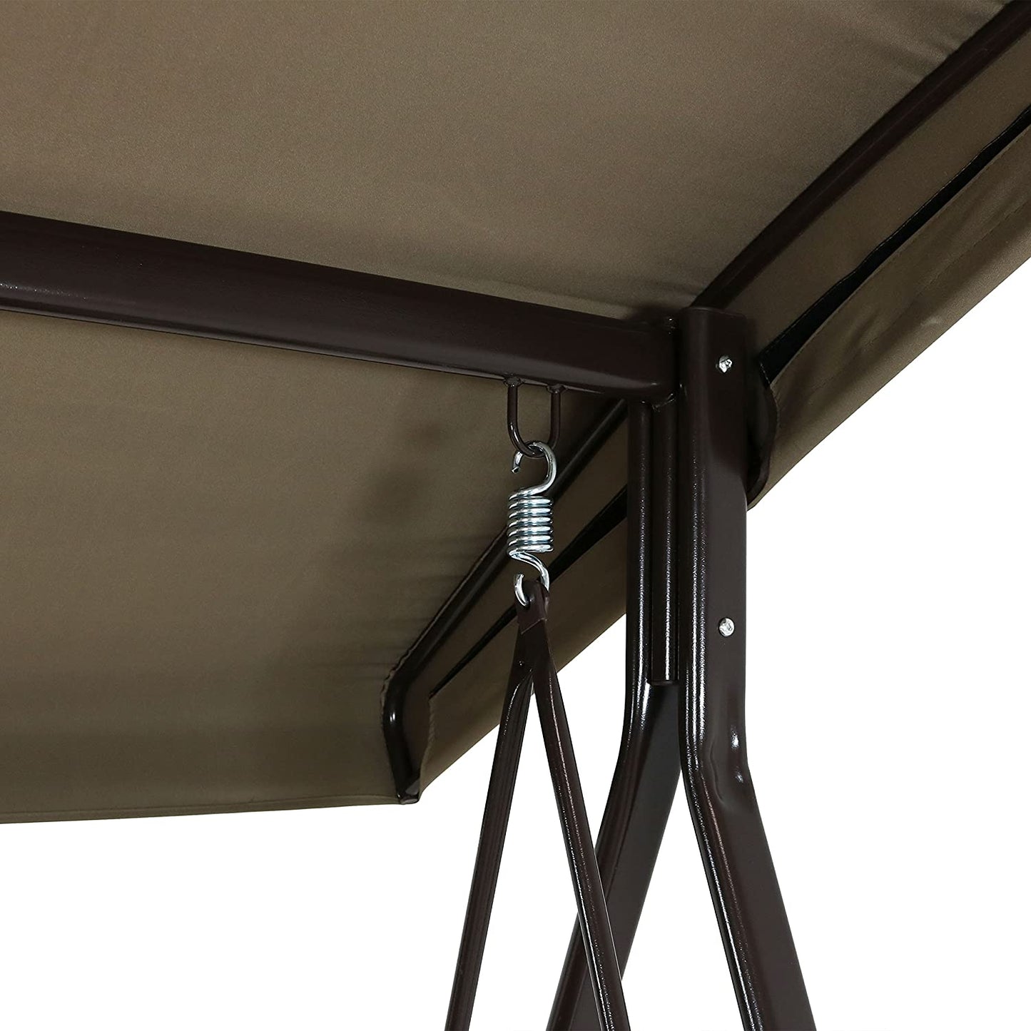 Patio Watcher 3-Seat Deluxe Outdoor Patio Porch Swing with Cup,Weather Resistant Steel Frame, Adjustable Tilt Canopy