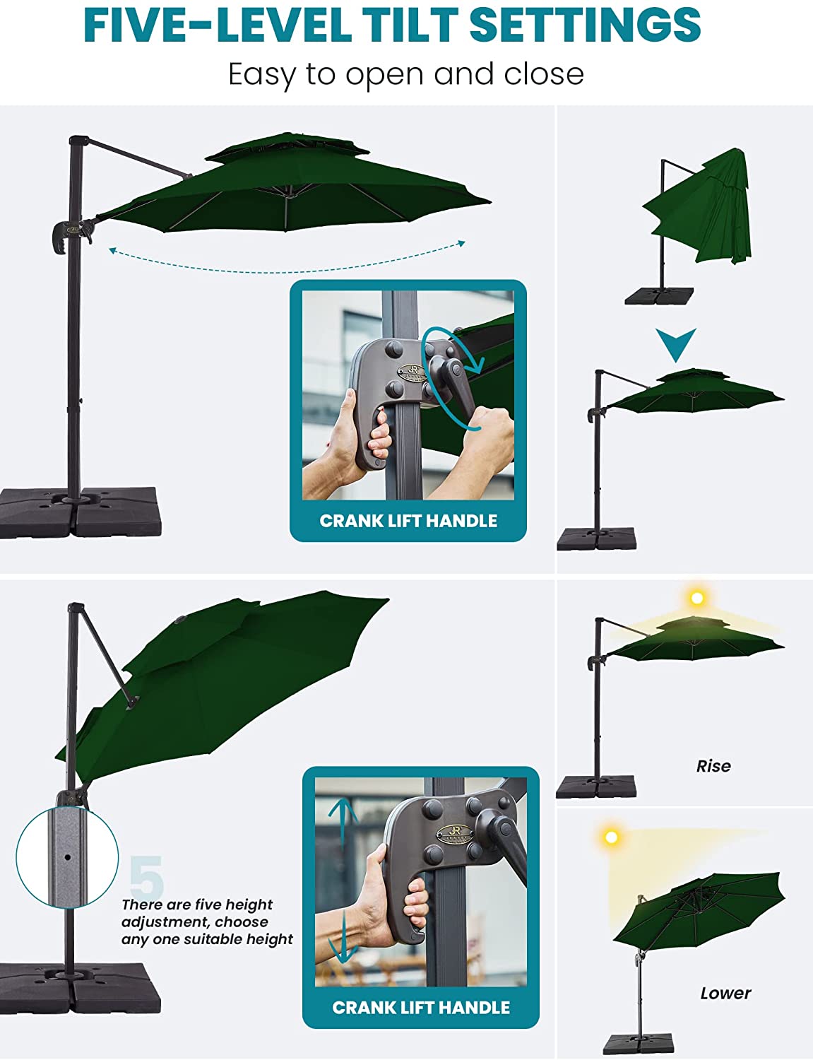 Patio Watcher 10-FT Cantilever Umbrella