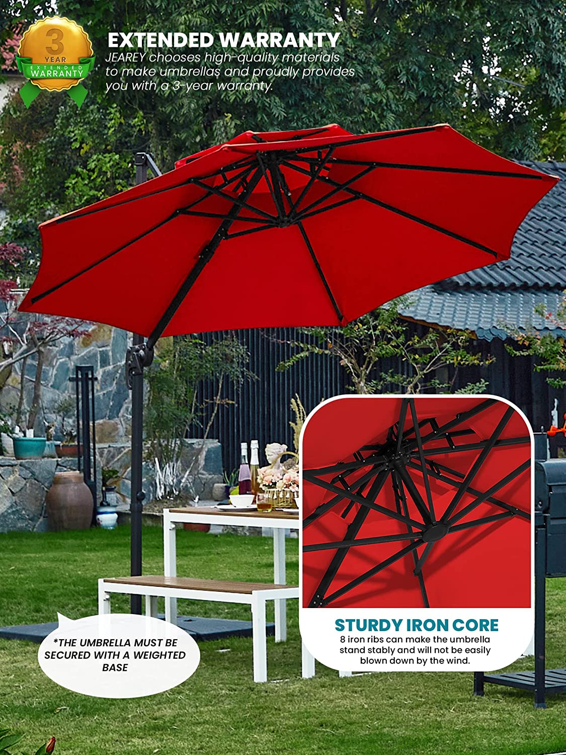 Patio Watcher 10-FT Cantilever Umbrella