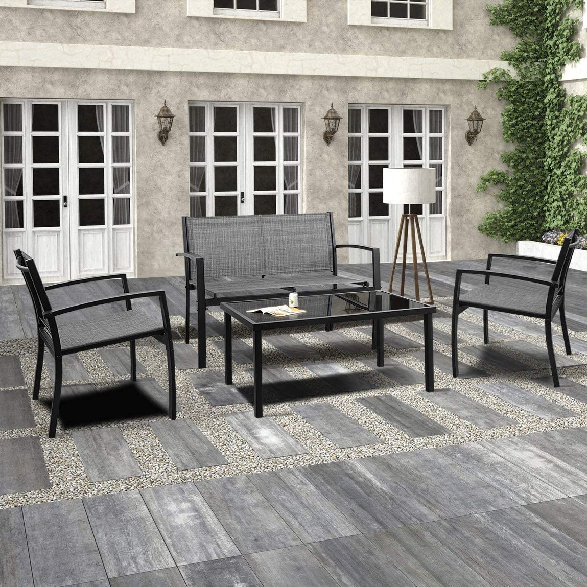 Patio Watcher 4 Pieces Patio Furniture Set Teslin Outdoor Garden Patio Conversation Sets