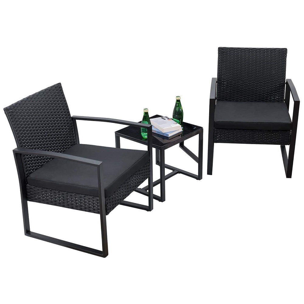 Patio Watcher 3 Pieces Patio Set Outdoor Wicker Patio Furniture Sets With Table