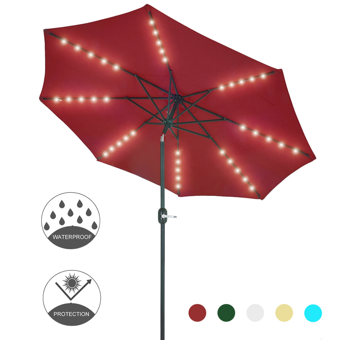 Patio Watcher 9-FT Solar Umbrella