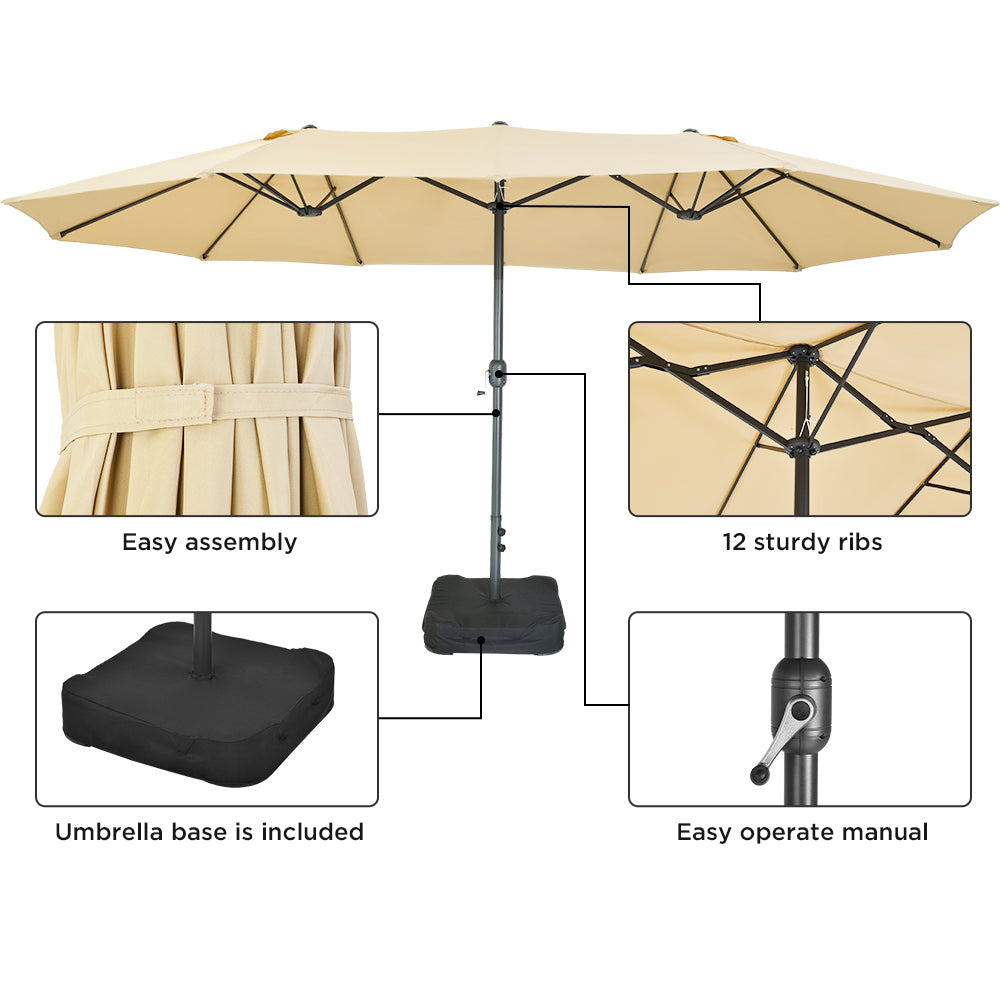 Patio Watcher 15-FT Patio Double Sided Umbrella