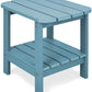 Patio Watcher Outdoor Rectangular Adirondack Side Table, Weather Resistant Poly Lumber End Table
