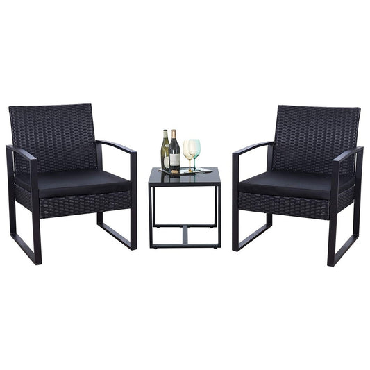 Patio Watcher 3 Pieces Patio Set Outdoor Wicker Patio Furniture Sets With Table