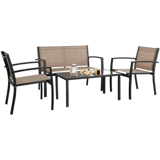 Patio Watcher 4 Pieces Patio Furniture Set Teslin Outdoor Garden Patio Conversation Sets