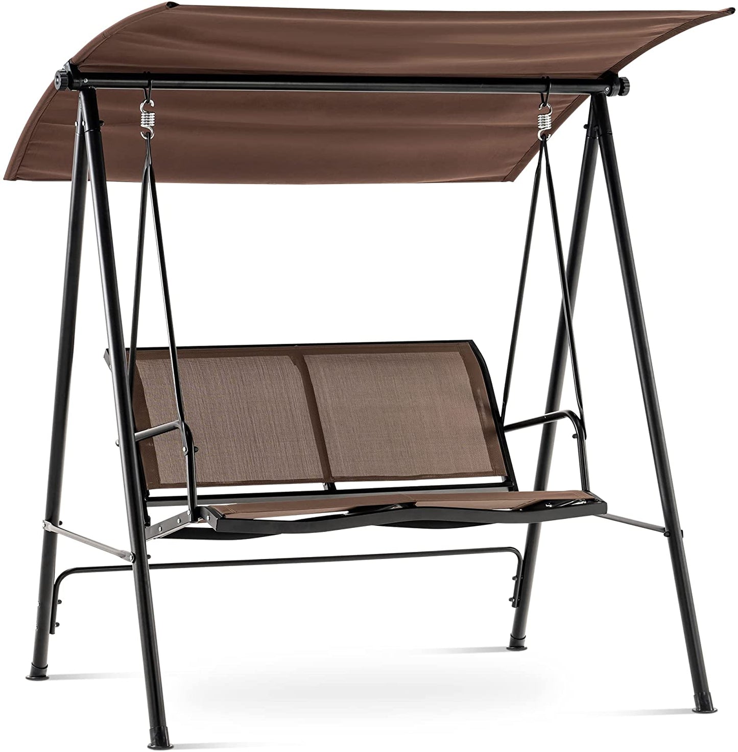 Patio Watcher 2-Seat Patio Swing Chair with Adjustable Canopy Outdoor