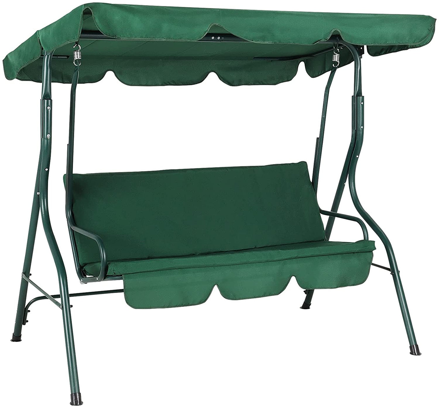 Patio Watcher 3 Seater Canopy Swing, Outdoor Patio Swing with Cushioned Steel Frame, Porch Swing Chair