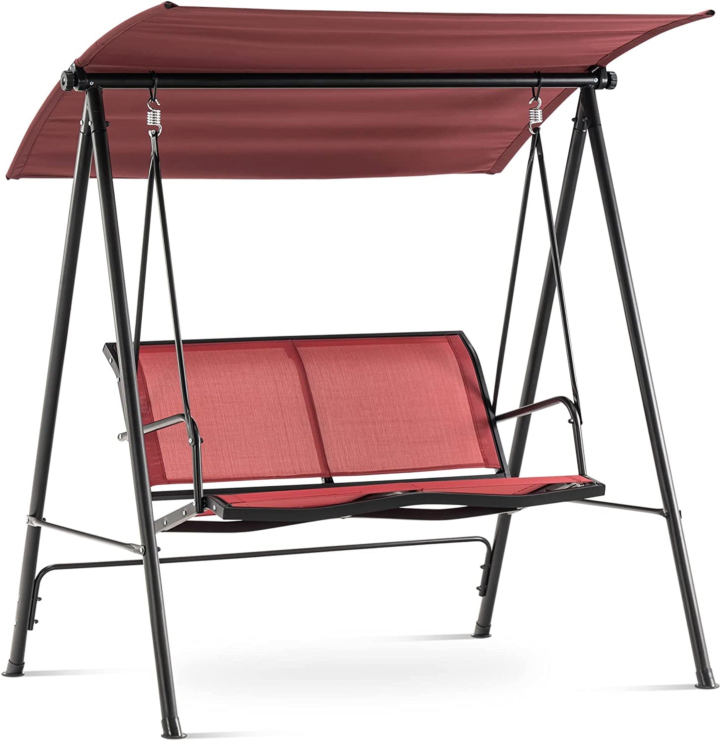 Patio Watcher 2-Seat Patio Swing Chair with Adjustable Canopy Outdoor