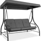 Patio Watcher 3-Seat Outdoor Large Converting Canopy Swing Glider, Patio Hammock Lounge Chair for Porch Backyard Adjustable Shade, Removable Cushions