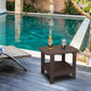 Patio Watcher Outdoor Rectangular Adirondack Side Table, Weather Resistant Poly Lumber End Table