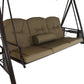 Patio Watcher 3-Seat Deluxe Outdoor Patio Porch Swing with Cup,Weather Resistant Steel Frame, Adjustable Tilt Canopy