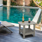 Patio Watcher Outdoor Rectangular Adirondack Side Table, Weather Resistant Poly Lumber End Table