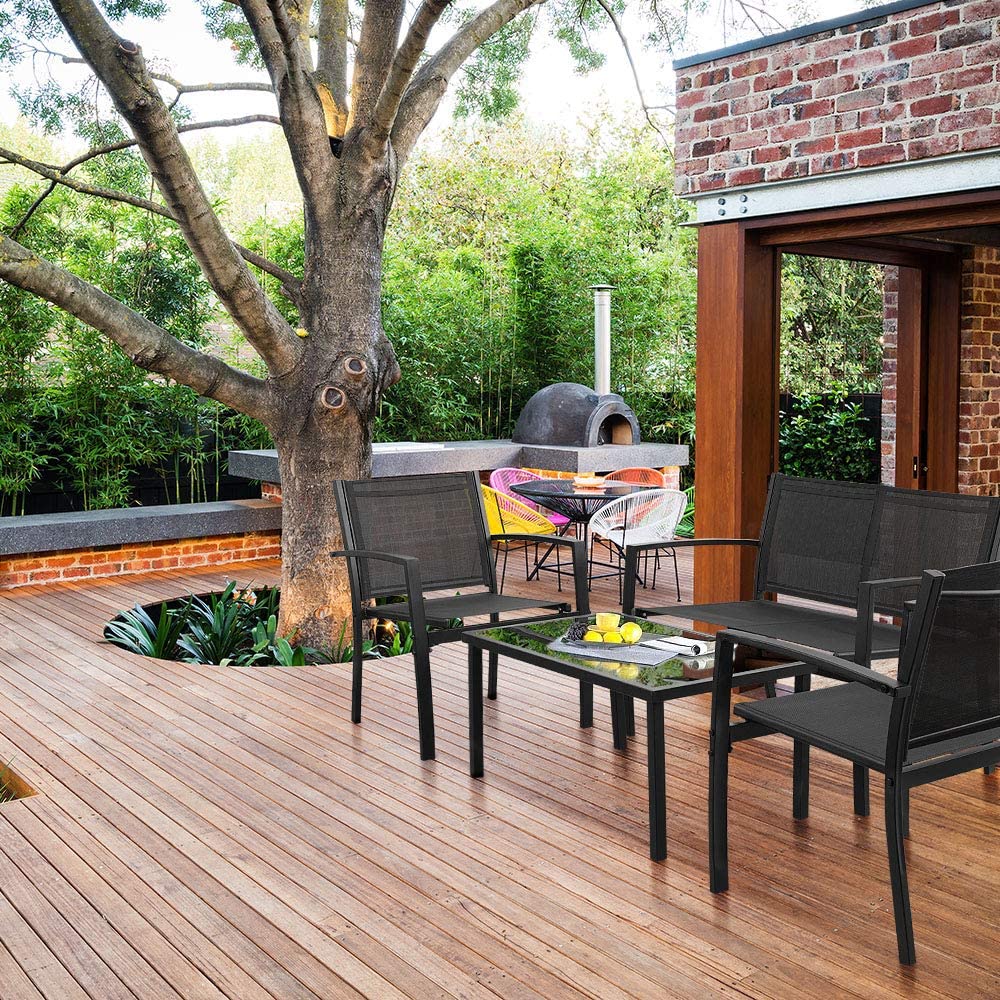 Patio Watcher 4 Pieces Patio Furniture Set Teslin Outdoor Garden Patio Conversation Sets