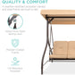 Patio Watcher 3-Seat Outdoor Large Converting Canopy Swing Glider, Patio Hammock Lounge Chair for Porch Backyard Adjustable Shade, Removable Cushions
