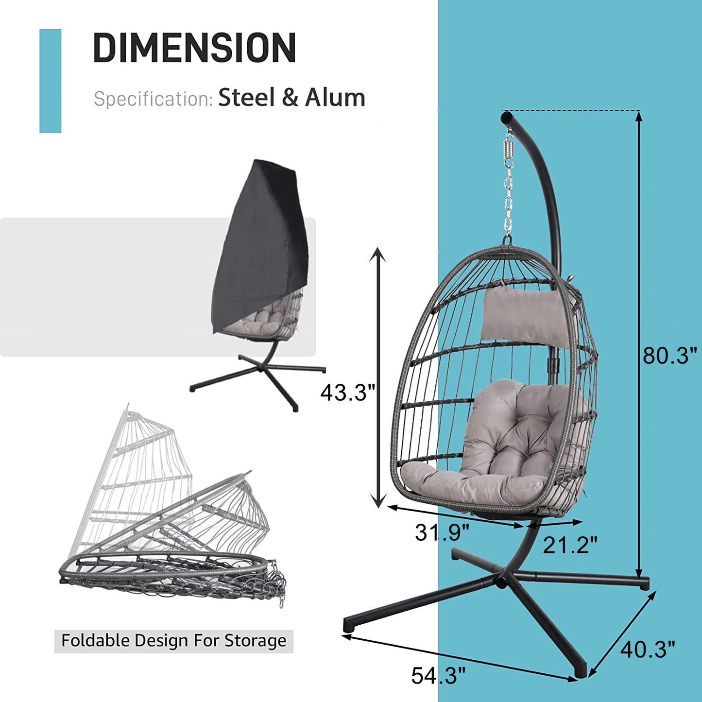 Patio watcher patio hanging egg chair