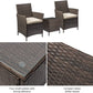 Patio Watcher Patio Porch Furniture Sets 3 Pieces PE Rattan Wicker Chairs with Table Outdoor Garden Furniture Sets