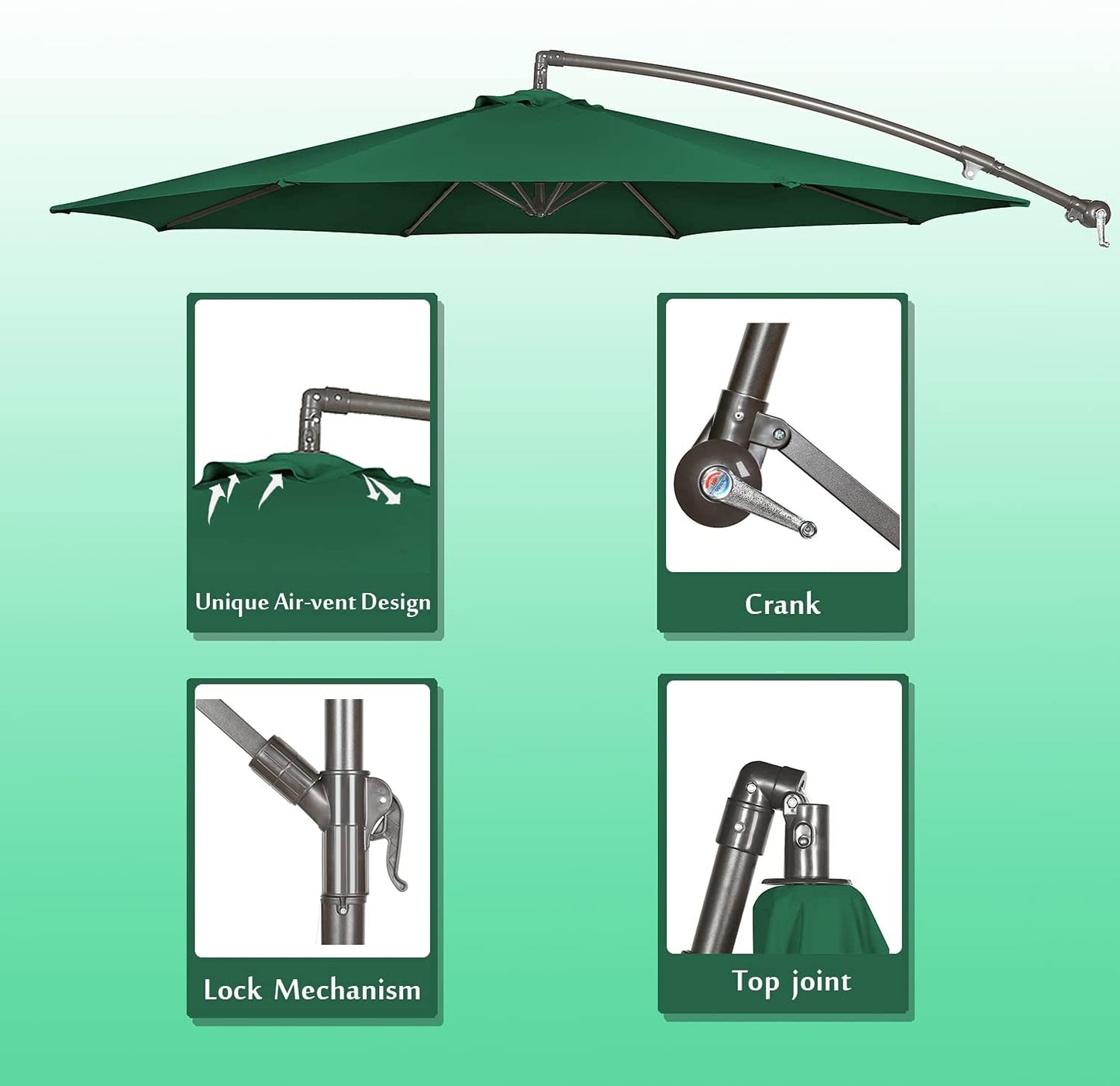 Patio Watcher 10-FT Cantilever Umbrella