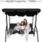 Patio Watcher 3 Seater Canopy Swing, Outdoor Patio Swing with Cushioned Steel Frame, Porch Swing Chair