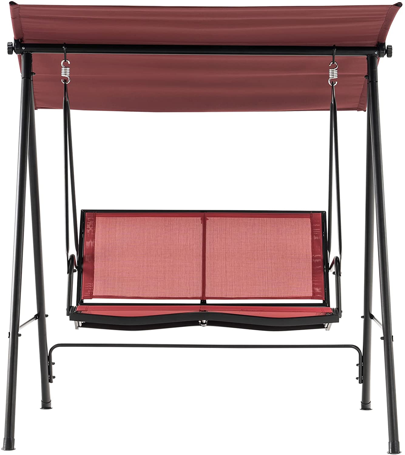 Patio Watcher 2-Seat Patio Swing Chair with Adjustable Canopy Outdoor