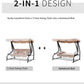 Patio Watcher 3 Seat Outdoor Free Standing Swing Bench Porch Swing with Cup