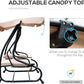 Patio Watcher 3 Seat Outdoor Free Standing Swing Bench Porch Swing with Cup