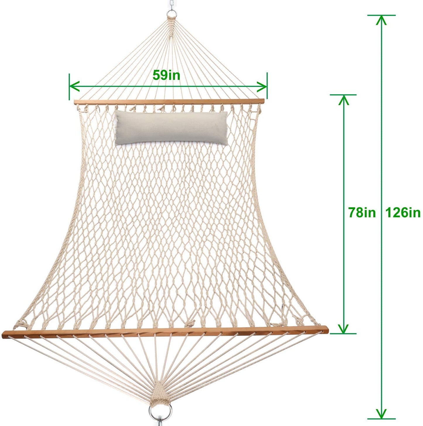 Patio watcher straight hammock rope