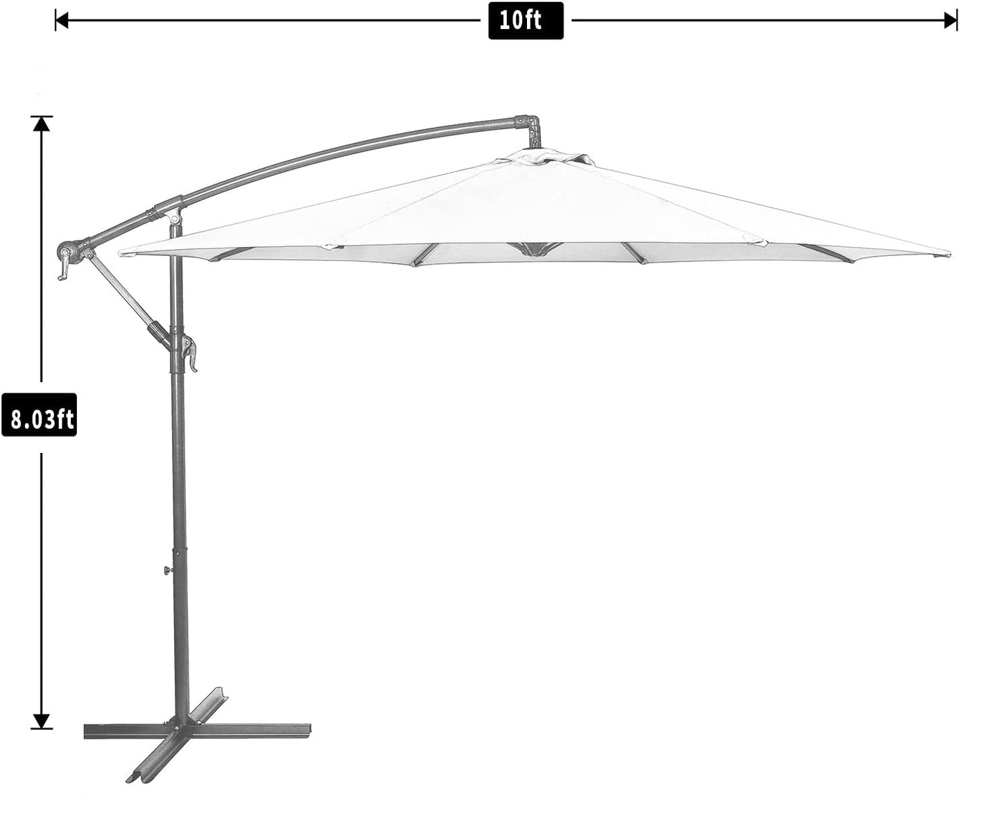 Patio Watcher 10-FT Cantilever Umbrella