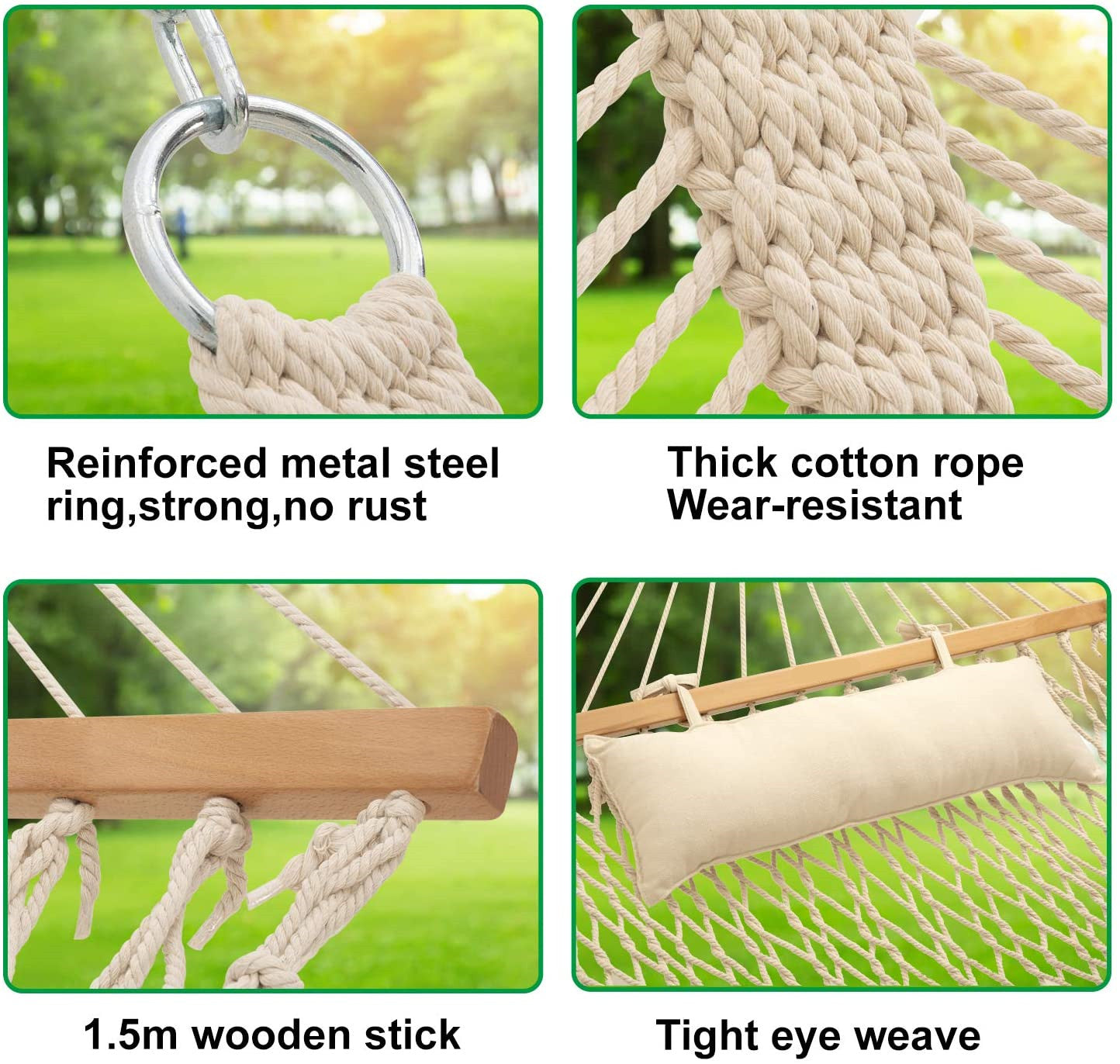 Patio watcher straight hammock rope