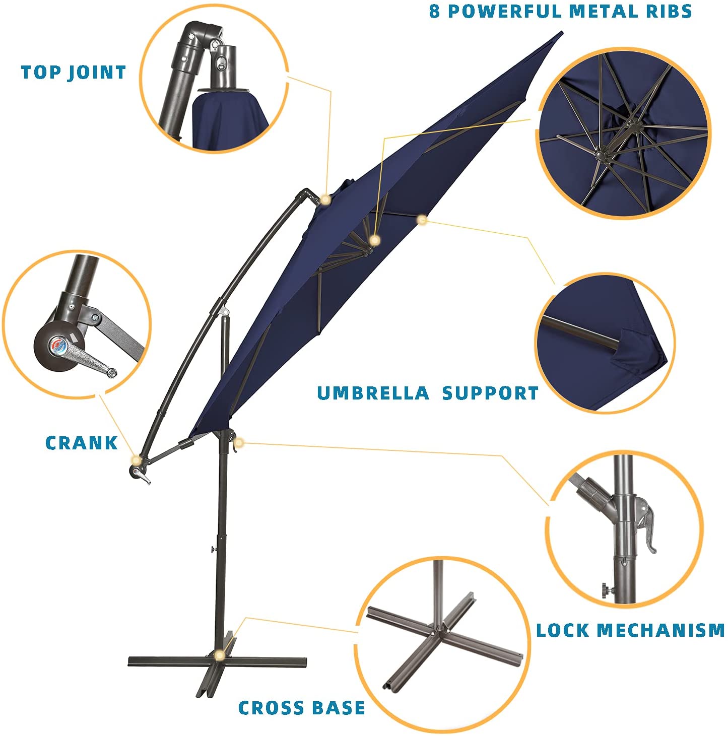 Patio Watcher 10-FT Cantilever Umbrella