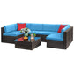 Patio Watcher 7 Pieces Outdoor Sectional Sofa Patio Furniture Sets Manual Weaving Wicker Rattan Patio Conversation Sets with Cushion and Glass Table
