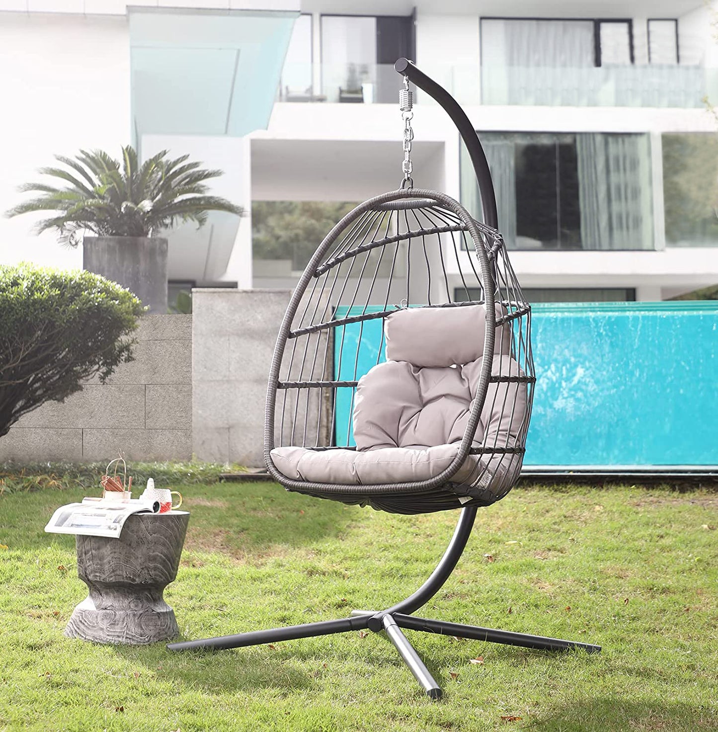 Patio watcher patio hanging egg chair