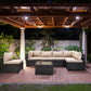 Patio Watcher 7 Pieces Outdoor Sectional Sofa Patio Furniture Sets Manual Weaving Wicker Rattan Patio Conversation Sets with Cushion and Glass Table