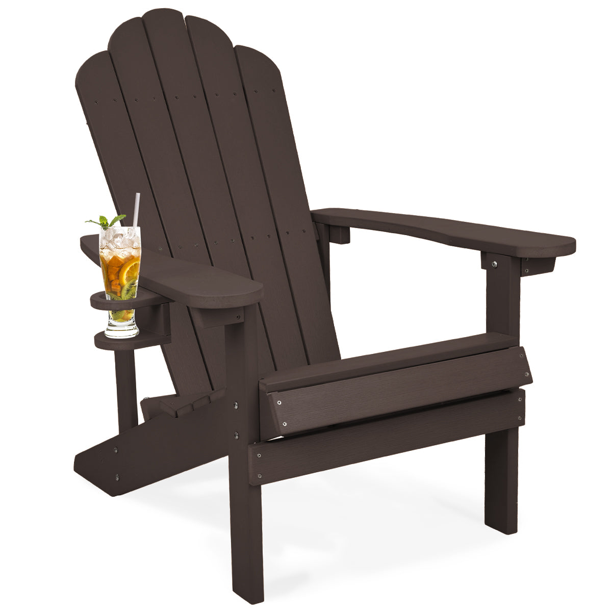 Patio Watcher Poly Lumber Classic Adirondack Chair with Cup Holder