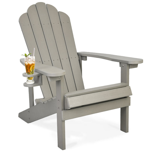 Patio Watcher Poly Lumber Classic Adirondack Chair with Cup Holder