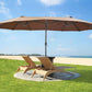Patio Watcher 15-Ft Solar Patio Double Sided Umbrella