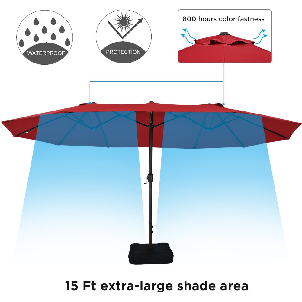 Patio Watcher 15-FT Patio Double Sided Umbrella