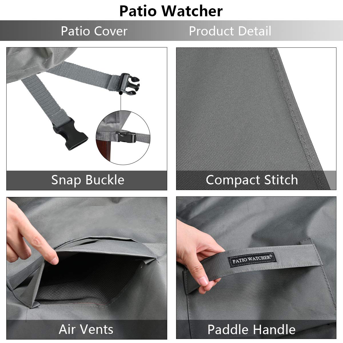  Patio Watcher 100% Waterproof Patio Lounge Chair Cover,  Durable Outdoor Lawn Patio Furniture Covers - BLack- High Back-25.5L  x32.5D x34.0H : Patio, Lawn & Garden